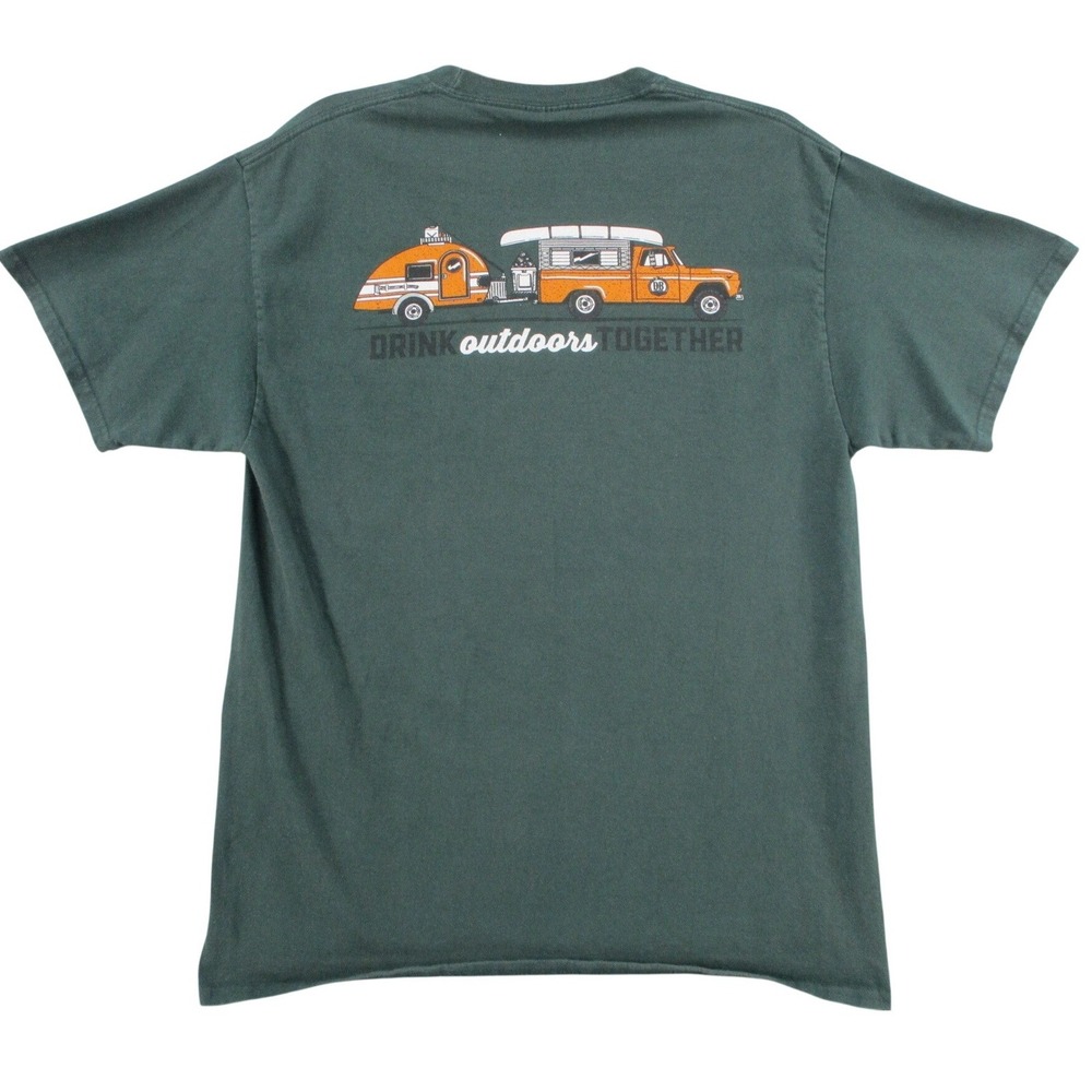 Dutch Bros Coffee Drink Outdoors Together Graphic T-Shirt Green Mens L